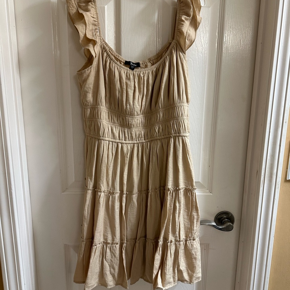 Trixxi Beige Gathered Blouse